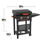 Blackstone 22" Cart Griddle With Hood-Two independently controlled cooking zones with a total of 24,000 BTUs