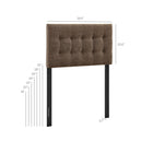 Modway Emily Fabric Upholstered Twin Size Headboard - Mocha-Button Tufting