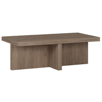 Hudson&Canal Elna 44"W Rectangular Coffee Table - Antiqued Grey Oak-A contemporary Scandinavian design for your living room, den, and more
