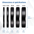 MotionGrey - Disques de musculation standard - Disques olympiques pour barre d’haltérophilie - 15 lb - Noir - Lot de 2-4