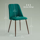 HOMCOM Dining Chairs in Velvet Accent - Green - Set of 4-Adjustable foot pads keep chairs stable and balanced on uneven floors