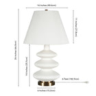 Hudson&Canal - Lampe de table Carleta (67,3 cm) avec abat-jour en tissu - Blanc/Blanc-Nettoyer avec un chiffon doux et sec, sans produits chimiques agressifs ni produits de nettoyage abrasifs
