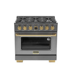 Kucht - 36 po Série KXD Cuisinière double énergie Propane - Gemstone-Nouveau thermostat numérique à cadran Horus de Kucht