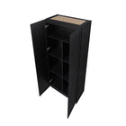 Manhattan Comfort Cornelia 59.22" 2-Piece Modern 14-Shelf Storage Closet - Black-Mop Base with Non-marking Felt Foot Pads