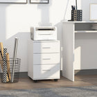 Vinsetto 3-Drawer Letter/A4 Filing Cabinet with Lock & Wheels - White-Tabletop can hold printers, scanners or display person items

