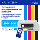 Brother - MFC-J4355DW Imprimante tout-en-un à jet d’encre couleur sans fil INKvestment avec écran couleur de 1,8 po et fente d’alimentation manuelle-Technologie innovante. Améliorez votre flux de travail grâce à Wi-Fi DirectMD, qui vous permet d’imprimer sans fil et sans connexion à un réseau externe