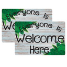 Ashley Productions Smart Poly Welcome Mat with Slip Resistant Backing - 15.5" x 23.5" - Beech Wood Greenery Everyone is Welcome - 2 Pack-Our premium quality mats are crafted to withstand the rigors of daily classroom use, making them perfect for high-traffic areas