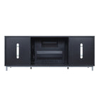 Manhattan Comfort Brighton 60" Modern Fireplace - Black and Onyx - Set of 2-Warning: Do Not Touch Hot Surface. Keep Electrical Cords, drapery, furnishings, and Other Combustibles At Least 3 Feet Away From the Front of the Heater, and Away From the Side and Rear. UL. Certified. FCC Certified