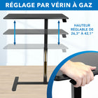 Mount-It! - Bureau surélevé réglable en hauteur - Noir-Capacité de charge dynamique : 17,6 lb