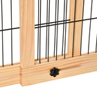 PawHut Freestanding Pet Gate with 41"-72" Adjustable Length - Natural-Colour: Natural 