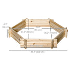 Outsunny Screwless Raised Garden Bed - 395" L x 365" W x 65"H - Natural-No-bottom design makes planter raised bed perfect for long rooted plants
