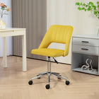 Vinsetto Armless Swivel Computer Desk Chair - Yellow-Scallop shape with stitching creates a relaxed, stylish look