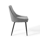 Modway Viscount Upholstered Fabric Dining Chairs - Black/Light Grey - 2 Pack-7