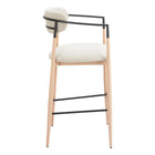 Zuo Equinox Barstool - Oyster Grey/Natural-3 year limited warranty