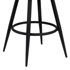 Armen Living - Justin Tabouret de Bar Pivotant de 76 cm de Hauteur en Similicuir Gris Vintage avec Pieds en Métal Noir-6