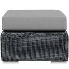 Modway Summon Outdoor Patio Sunbrella Ottoman - Canvas/Grey-Powder Coated Aluminum Frame