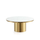 Manhattan Comfort Glenn Modern Glam Coffee and End Table - Gold - Set of 2-31.49" L x 31.49" W x 15.94" H