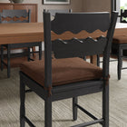 Modway Jax Oak Wood Dining Chair With Wavy Razor Back and Cushion - Black Cocoa-Non-Marking Foot Pads