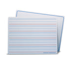 Flipside Products Magnetic Dry Erase Learning Mat - Two-Sided Red & Blue Ruled/Plain - 9" x 12" - 48 Pack-Plastic coating with bold red and blue ruled graph on one side and a plain thin blue border on the other