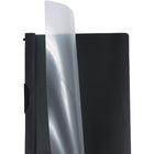 JAM Paper - Couvertures de rapports en plastique avec clip de verrouillage coulissant - format lettre - 9 x 12 - Noir avec devant transparent - paquet de 6-Quantité : 6