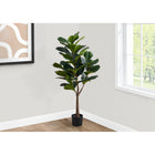 Monarch Specialties - Plante Artificielle - 47 po H - Arbre À Violons - Mis En Pot - Touche Réelle - Feuilles Vertes - Pot Noir-51 feuilles réelles tactiles, réglables, aux couleurs vives vertes, créent une apparence très réaliste