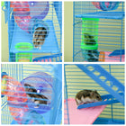 PawHut 18.5" Hamster Cage with Tube System & Exercise Wheel - Blue-Play tubing system encourages active movement