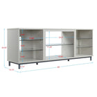 Manhattan Comfort Brighton 60" Modern TV Stand - Beige-Features 2 Long Media Holes for Cable and Wire Management