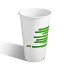 Gobelets compostables en carton pour boisson chaude de Perk - 16 oz - Blancs et verts - 300/paquet-Doublure en acide polylactique pour prévenir les fuites