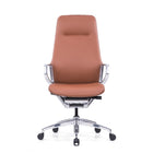 DecentLiving Full Height-Back Office Chair - Brown-Premium genuine leather office chair