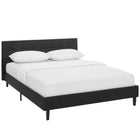 Modway Linnea Faux Leather Full Bed - Black-Faux Leather Padded Plywood Base