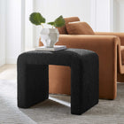 Modway - Simba Tissu Boucle Tabouret en cascade - Noir-Capsules de pied ajustables