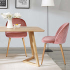 Furniture R – Chaise de salle à manger en velours, rose, paq./2-Les chaises sont légères mais robustes et sont très esthétiques, même dans les petits appartements