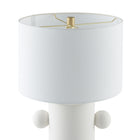 Hudson&Canal - Lampe de table Jurrah 50 cm de haut, petite, en céramique, avec abat-jour en tissu - Blanc mat/blanc-Conçu pour une ampoule à incandescence de 60 W - ampoule LED de 9 W, ampoule fluorescente (CFL) de 13 W ou ampoule LED à ballast automatique de 9 W, ampoule à culot E26, ampoule non incluse