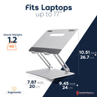 ShoppingAll Adjustable Laptop Stand - Silver - 4 Pack-Adjust the height and angle (up to 90 degree) to your ideal viewing level to alleviate stiffness in your back and neck and improve your posture