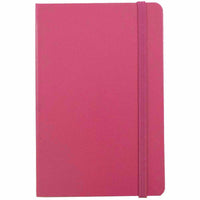 JAM Paper Hardcover Travel Journal Notebook With Elastic - 70 Lined Sheets - 4" x 6" - Pink Berry-Colour: Pink Berry | Be stylish and organized with a colourful note book.