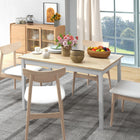 HOMCOM - Table de cuisine style ferme avec cadre en bois pour salle à manger - bois naturel-Patins antidérapants pour protéger le sol des rayures 