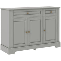 HOMCOM 45.3" L Sideboard Buffet Cabinet - Grey-Large storage space with three cabinets and two drawers for holding daily supplies
