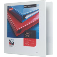 Staples – Reliure de présentation robuste à anneaux en D, 1 po, blanc-Anneaux à une touche s'ouvrent et se ferment facilement