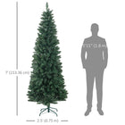 HOMCOM - Arbre de Noël artificiel de 7pi de haut avec base en acier - vert-La base métallique pliable simplifie le stockage et l'installation