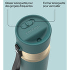 Contigo - Bouteille d’eau isolée en acier inoxydable AutoSeal avec courroie de transport, 473 ml (16 oz)-Capacité : 473 ML (16 OZ) Idéal pour rester rafraîchi pendant vos déplacements