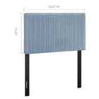 Modway Keira Performance Velvet Twin Headboard - Light Blue-Vertical Striped Channel Tufting