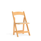 Flash Furniture HERCULES Series Natural Wood Folding Chair with Vinyl Padded Seat-Wood Folding Chair