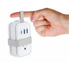 Uncaged Ergonomics Travel Charger - 4 AC - 2 USB - 1 USB-C - White-1 2-Prong Outlet. 
