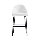 Manhattan Comfort - Gracie tabouret de bar moderne de 22" en similicuir rembourré - blanc et noir-Tabouret de bar moderne avec dossier parfait pour une utilisation au bar et dans la cuisine