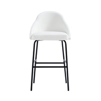 Manhattan Comfort - Gracie tabouret de bar moderne de 22" en similicuir rembourré - blanc et noir-Tabouret de bar moderne avec dossier parfait pour une utilisation au bar et dans la cuisine