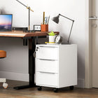 HOMCOM 3-Drawer Vertical Letter/A4 Filing Cabinet with Lock - White-Required assembly