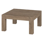 Hudson&Canal - Table basse carrée Langston de 86 cm de largeur, , en chêne gris vieilli-Le plateau de table a une capacité de poids de 60 lb