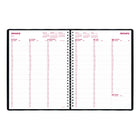 Brownline - 2026 Agenda hebdomadaire Essential - 11 po x 8-1/2 po - Noir - Anglais-Reliure spirale double avec couverture souple aspect lézard