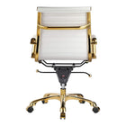 Plata Import Antoni Office Chair PU Leather Upholstery Low Back Gold Frame - White-Centre Tilt