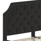 Flash Furniture Brighton King Size Tufted Upholstered Platform Bed - Black Fabric-15 Wood Support Slats